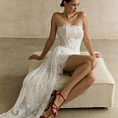 Короткое кружевное свадебное платье фото