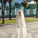 Закрытое зимнее свадебное платье русалка фото