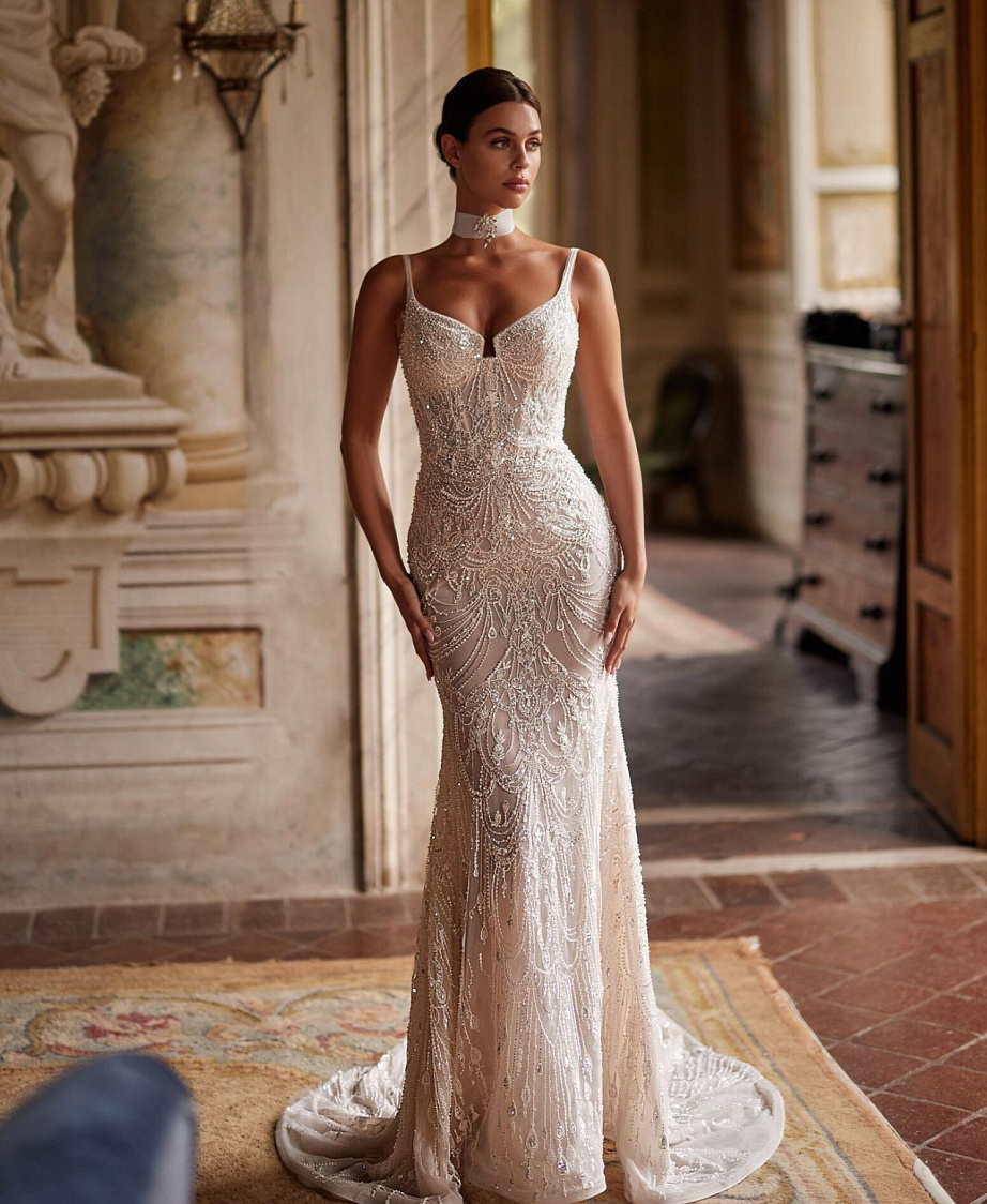 роскошное свадебное платье рыбка со съемным фото