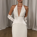 Элегантный свадебный корсет с юбкой из дизайнерской ткани фото