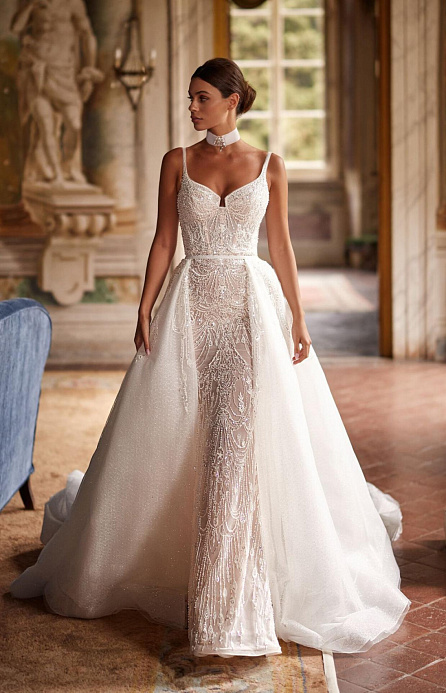 роскошное свадебное платье рыбка со съемным фото