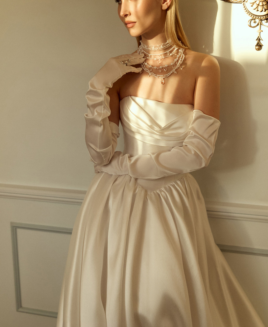 Свадебное платье в стиле принцесса из микадо фото