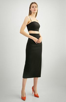 Комплект чёрная юбка и топ фото