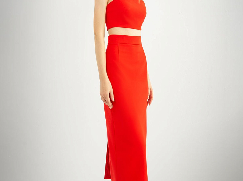 Костюм красная юбка и топ фото