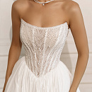 Платье с расшитым корсетом и юбкой из тафты фото