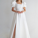 Свадебное платье из микадо с рукавами фонариками фото