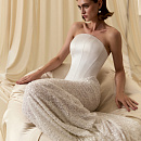 Свадебный комплект с атласным корсетом и юбкой из пайеток фото