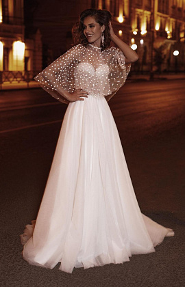 Свадебное платье принцесса с кейпом фото