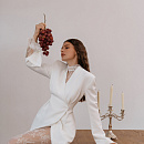 свадебный комплект из жакета и прозрачного кружевного платья  фото