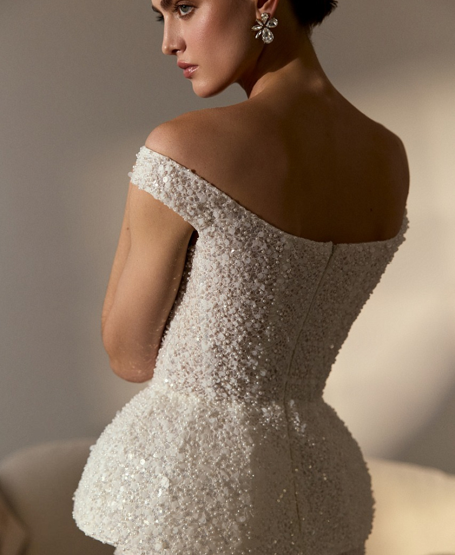 Свадебный мерцающий комплект с корсетом и юбкой фото