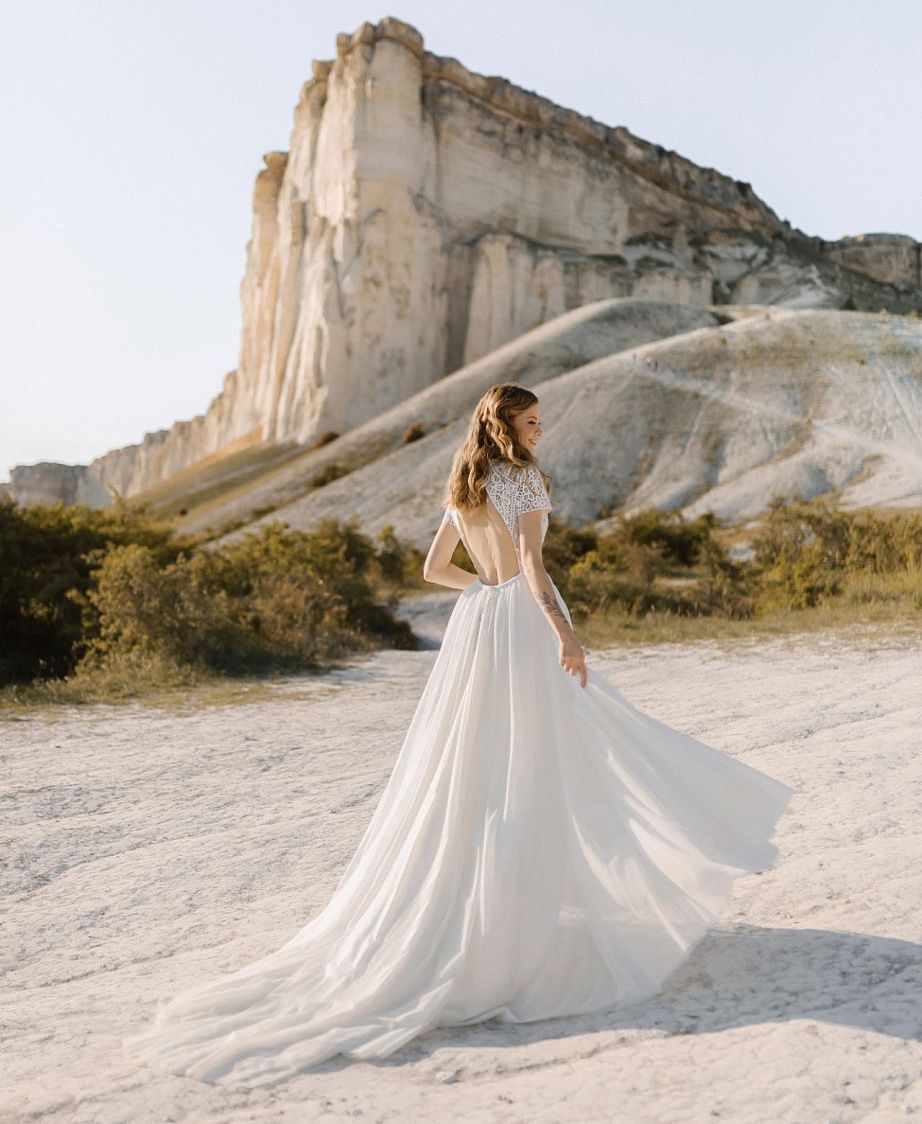 Свадебное платье бохо под горлышко фото