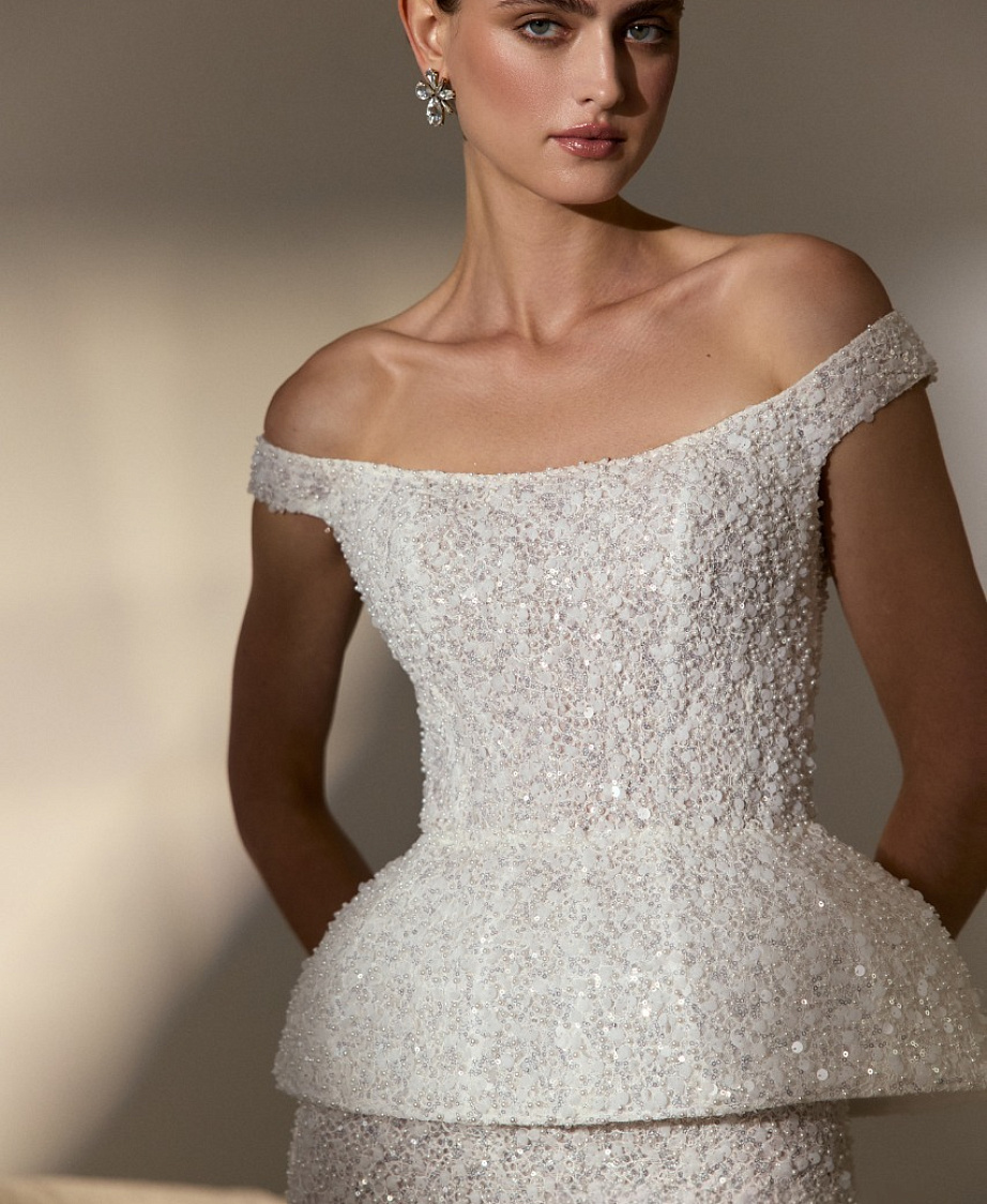 Свадебный мерцающий комплект с корсетом и юбкой фото