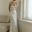 Кружевное свадебное платье со съемным болеро фото