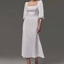 Свадебное платье миди из креп-стрейча фото