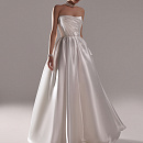 Свадебное платье из органзы с драпировкой на корсете фото