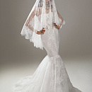 Кружевное свадебное платье-русалка с юбкой-годе фото