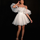 Воздушное свадебное платье мини фото