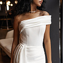 Атласное свадебное платье русалка фото