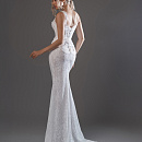 Кружевное свадебное платье рыбка со съемной баской фото