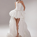 Пышный свадебный комплект из тафты с удлиненной юбкой фото