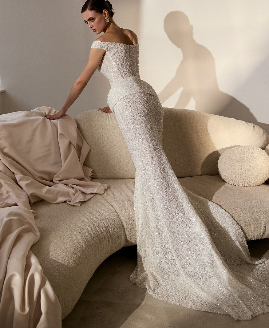 Свадебный мерцающий комплект с корсетом и юбкой фото