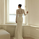 Кружевное свадебное платье со съемным болеро фото