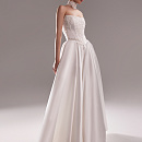 Атласное платье с кружевным корсетом фото