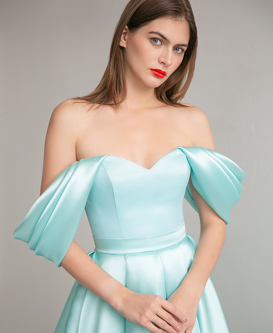 Вечернее платье мятного цвета фото