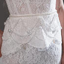 Кружевное свадебное платье рыбка со съемной баской фото