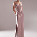 Вечернее платье силуэта-русалка из атласной ткани фото