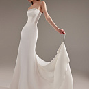 Русалка из атласа-стрейчас со съемными рукавами-клешь фото