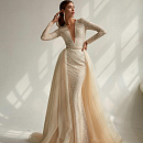 Роскошное сверкающее свадебное платье фото