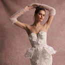 Кружевное платье с 3Д цветами и съемкой баской фото