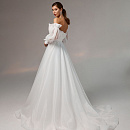 Белое свадебное платье с пышными съемными  рукавами фото