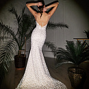 Свадебное платье русалка со съемным воздушным болеро фото