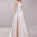 Пышное свадебное платье из микадо с драпировкой на корсете фото