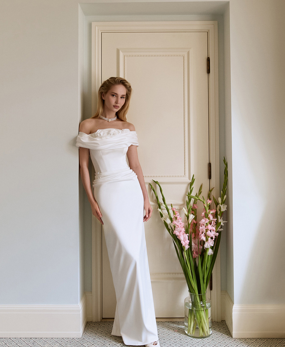 Атласное свадебное платье трансформер фото