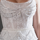 Кружевное свадебное платье рыбка со съемной баской фото