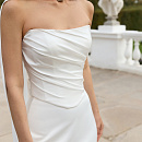 Комплект из атласного корсета с драпировкой и юбкой фото