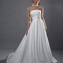 Лаконичное свадебное платье с открытыми плечами фото