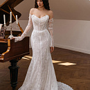 Кружевное свадебное платье со съемным болеро фото