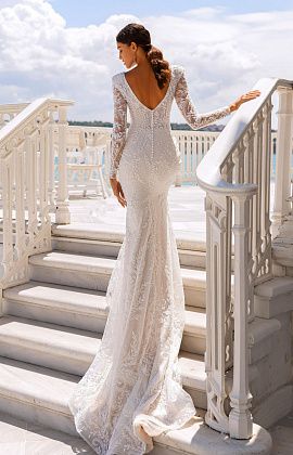 Кружевное свадебное платье русалка фото