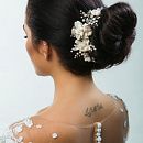 Свадебное украшение для волос в цвете айвори фото