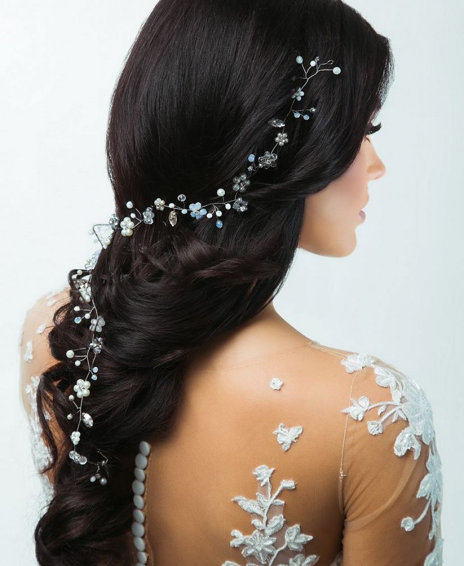 Свадебное украшение в волосы ручной работы фото