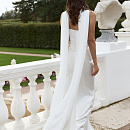 Комплект из атласного корсета с драпировкой и юбкой фото