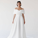 Классическое  свадебное палетье А- силуэта из микадо фото