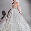 Блестящее свадебное платье бюстье фото