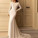 Свадебное платье русалка с кружевными вставками фото