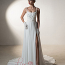 Свадебное платье с шифоновой юбкой и кружевным верхои фото