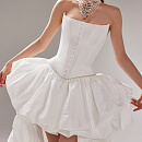 Пышный свадебный комплект из тафты с удлиненной юбкой фото